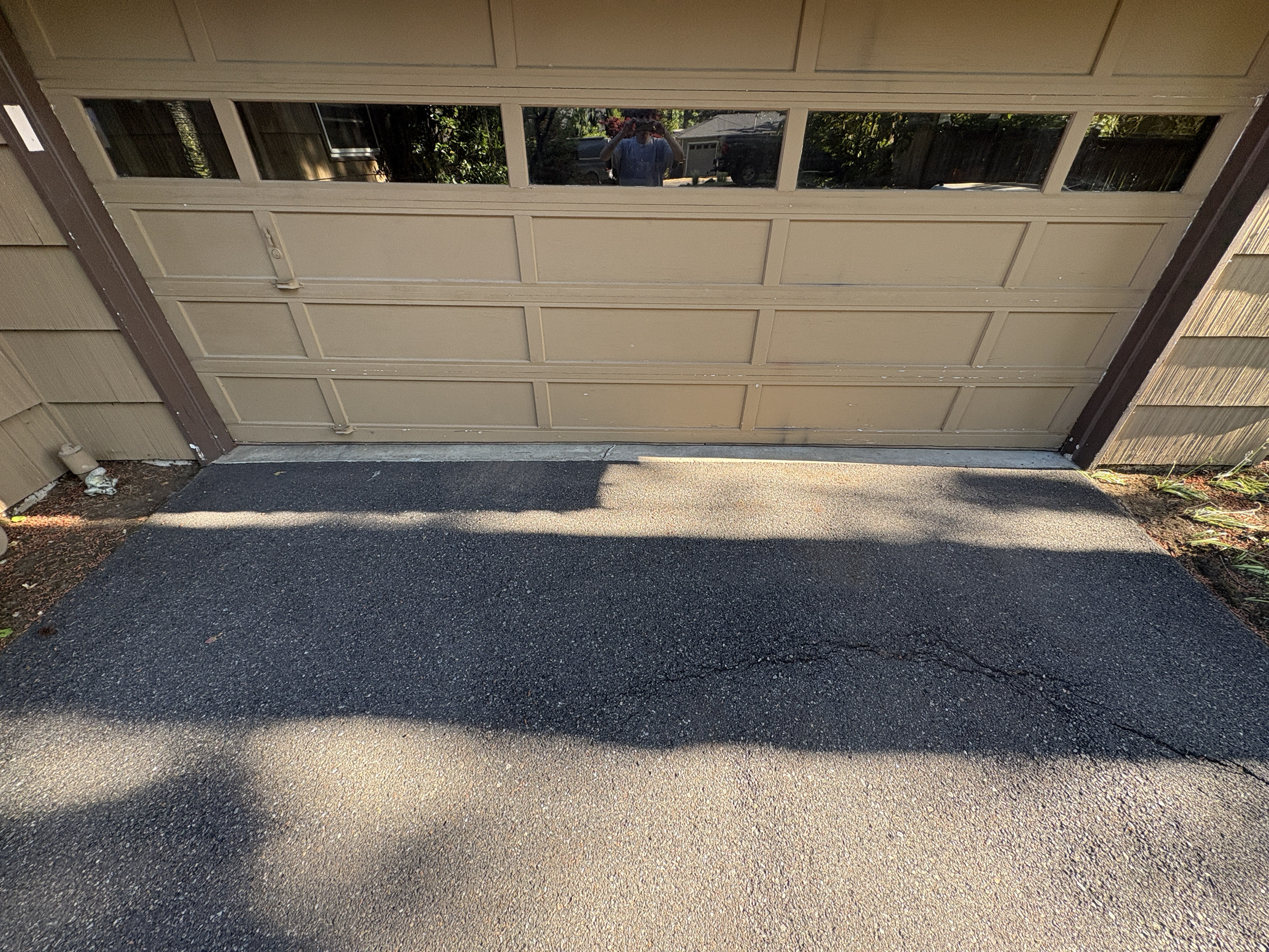 Garage apron after pressure washing — clean