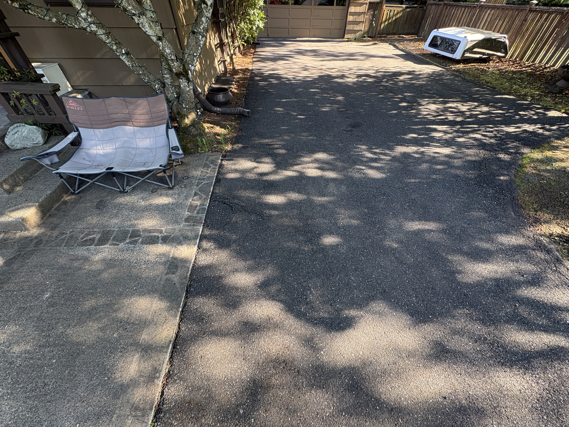 Clean driveway after pressure washing